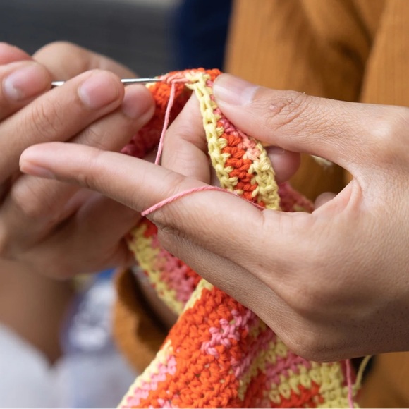 Lusana One Shoulder Crochet Knit Midi Dress with Slits Purple Size S - Picture 4 of 8